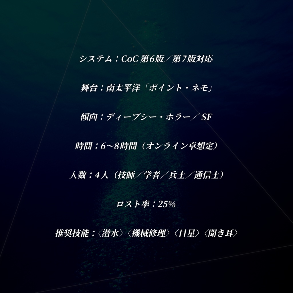 《深淵点(ネモ)に眠る都市》【クトゥルフ神話TRPG】