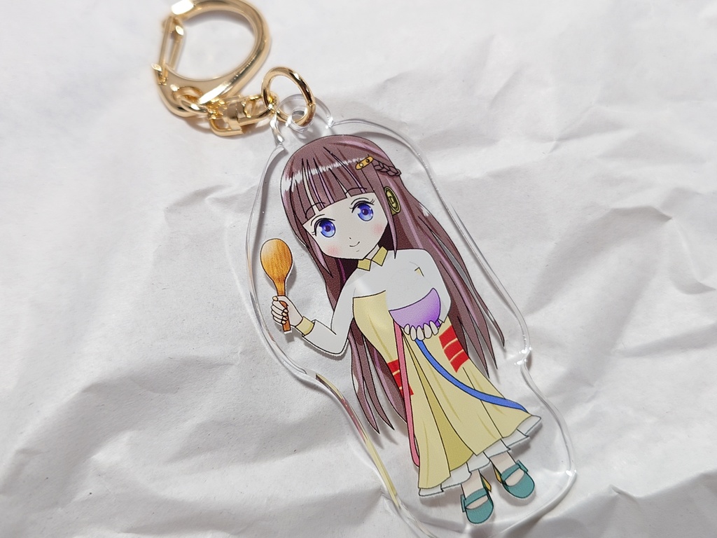 なほがごはんをよそってくれるアクキー