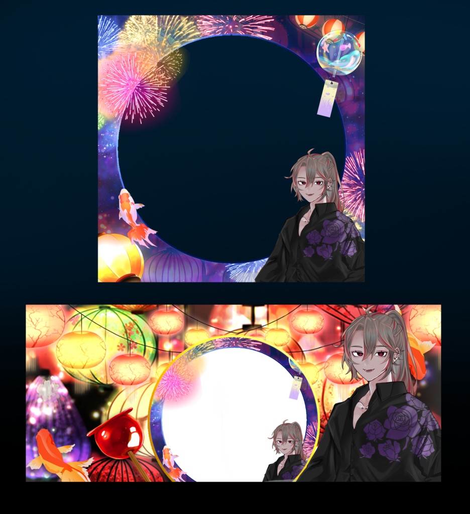 お祭り風IRIAMアイコンリング・ヘッダー