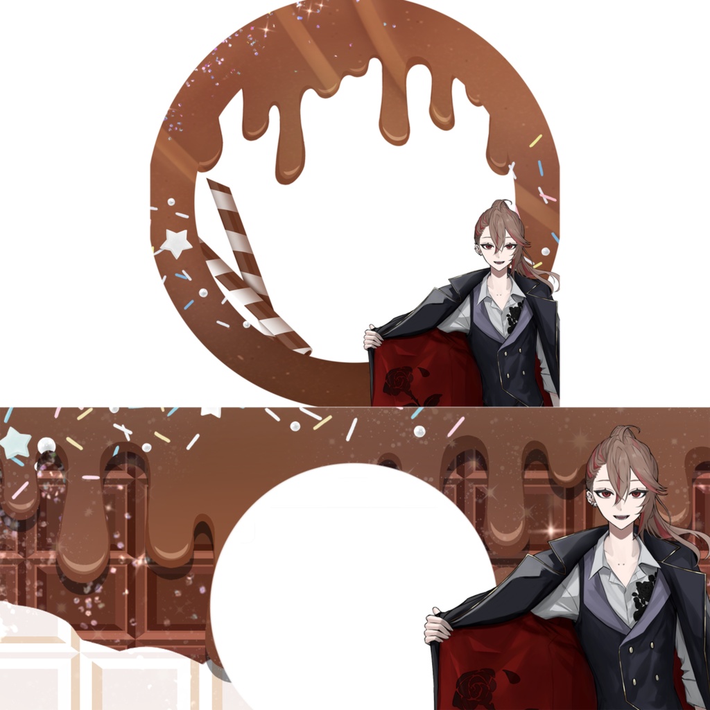 【IRIAM素材】溶けチョコアイコンリング・ヘッダー