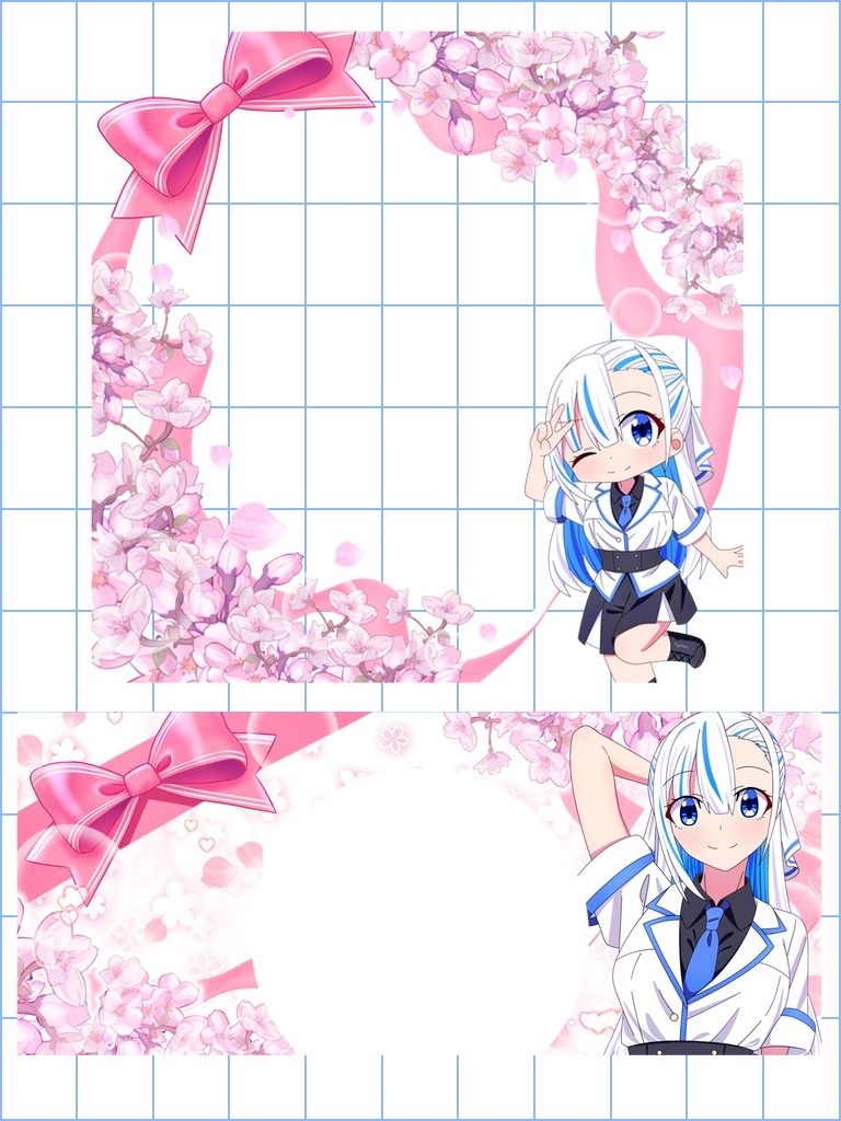 【IRIAMアイコンリング・ヘッダー】桜とリボン