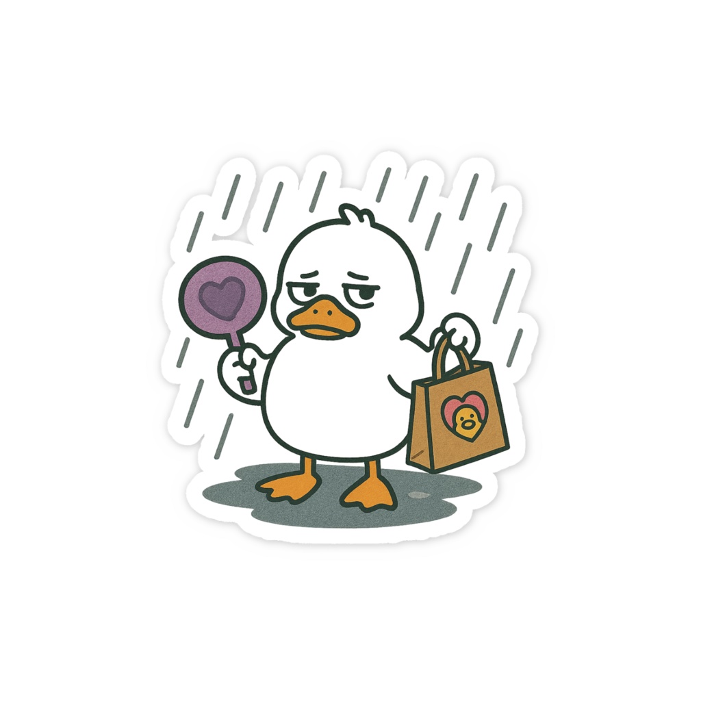 傘忘れた日に限って土砂降り|推し活アヒル・シグレ