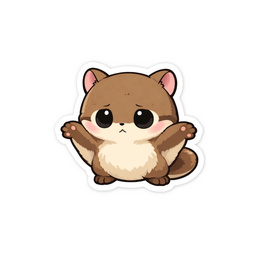 広げたまま決めきれないモモンガ|モモチョ