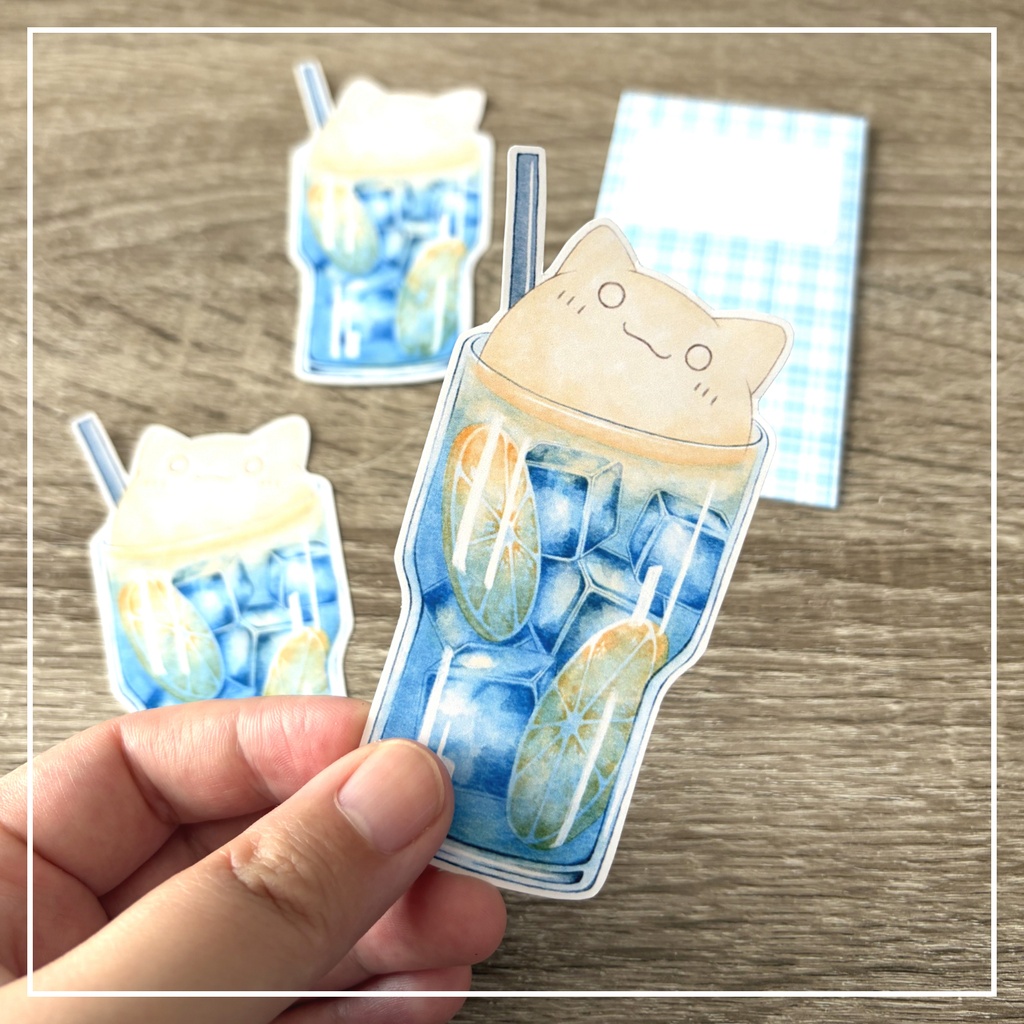 にゃんこフロートのダイカットカード(封筒付き)