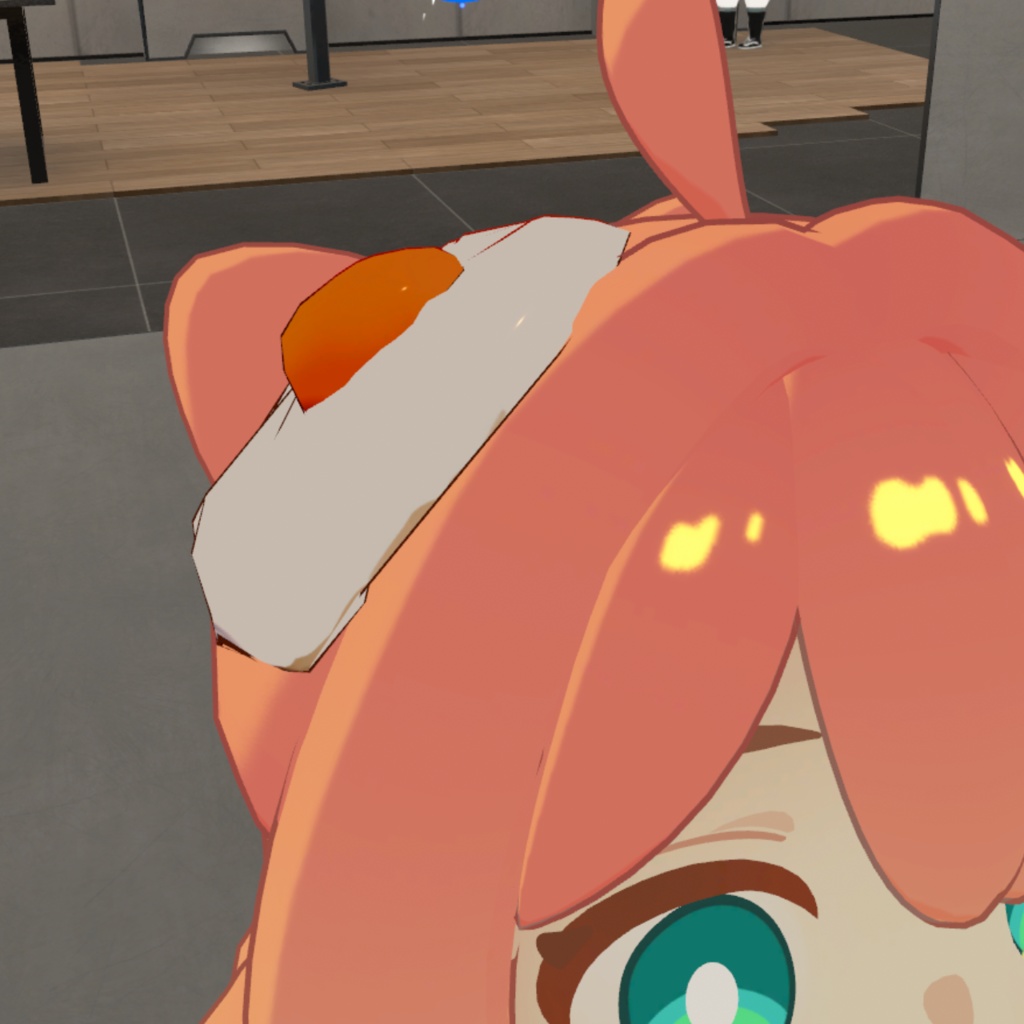 少し揺れる!頭に乗せる目玉焼き