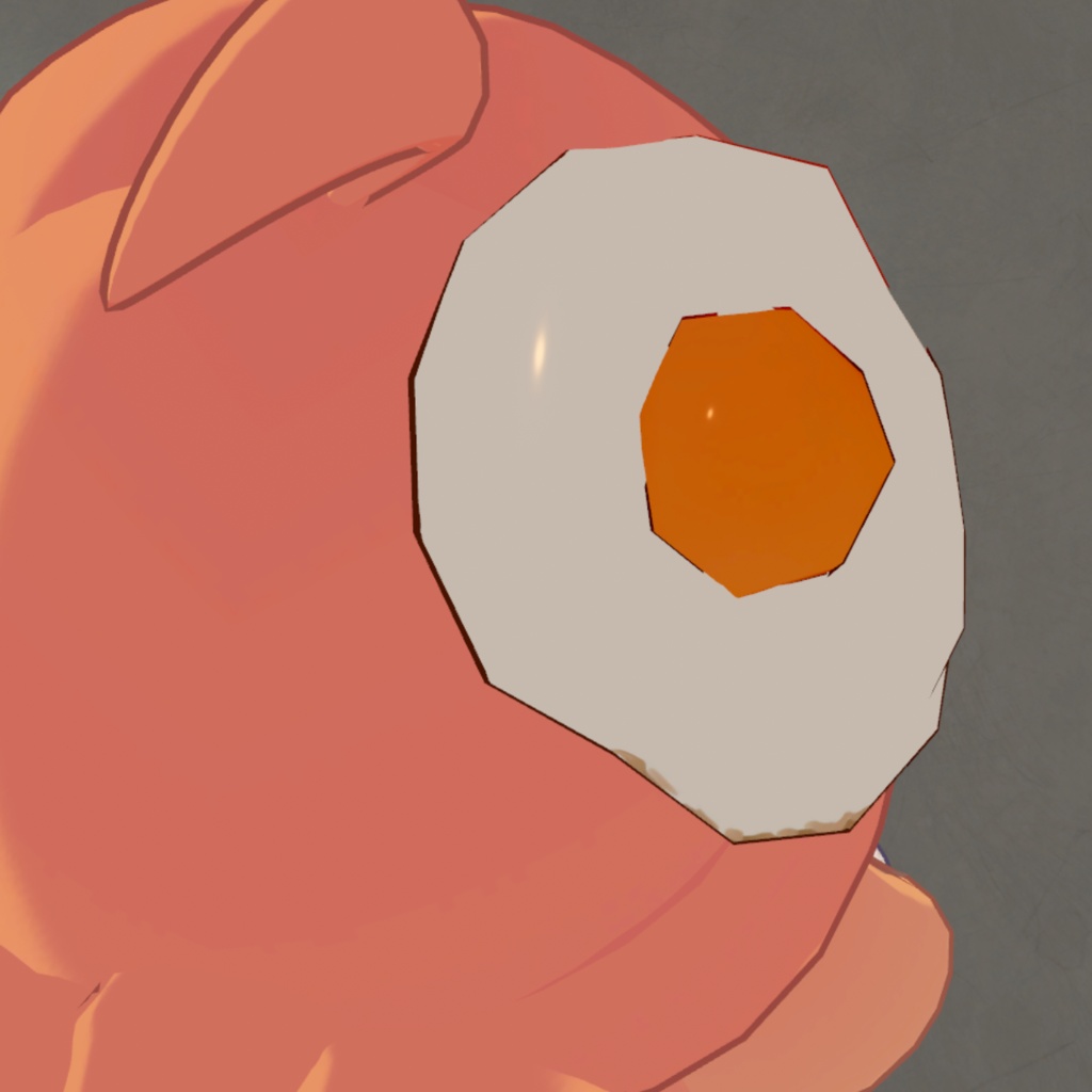 少し揺れる!頭に乗せる目玉焼き