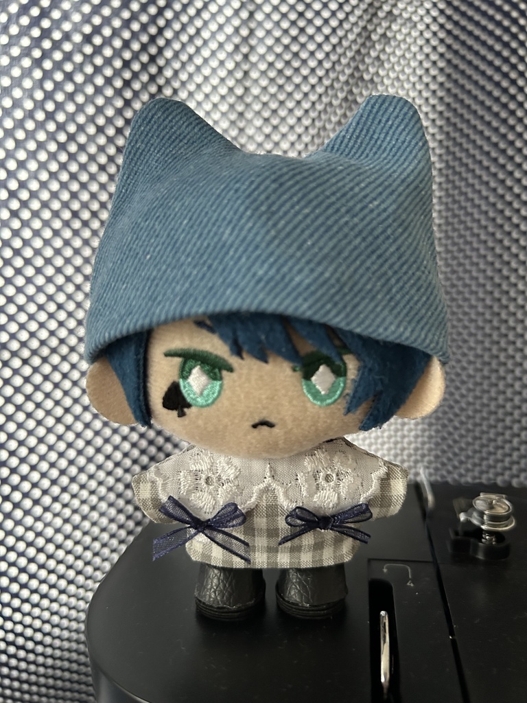 ネコ耳ニット帽/デニム風