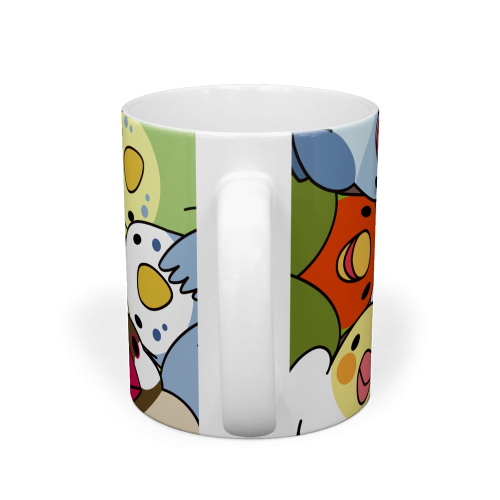 みっちりむっちり過密鳥まみれさんマグ【まめるりはことり】