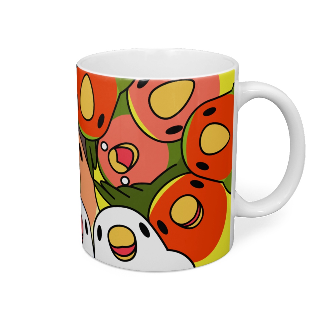 みっちりむっちり過密コザクラインコさんマグ【まめるりはことり】