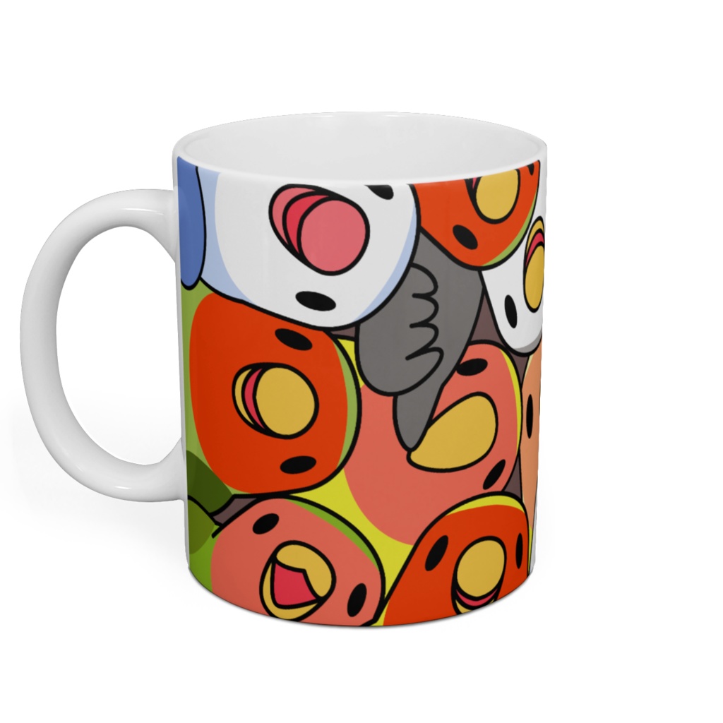 みっちりむっちり過密コザクラインコさんマグ【まめるりはことり】