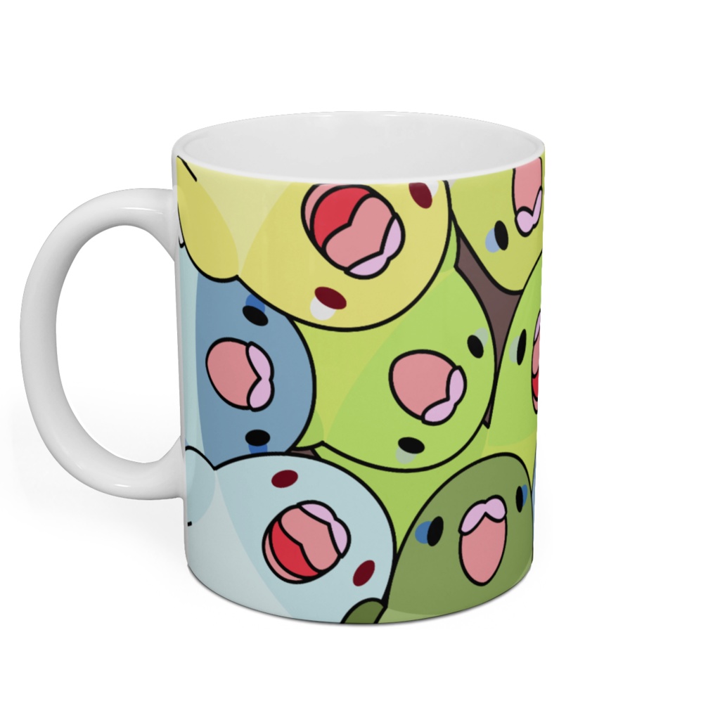 みっちりむっちり過密マメルリハさんマグ【まめるりはことり】