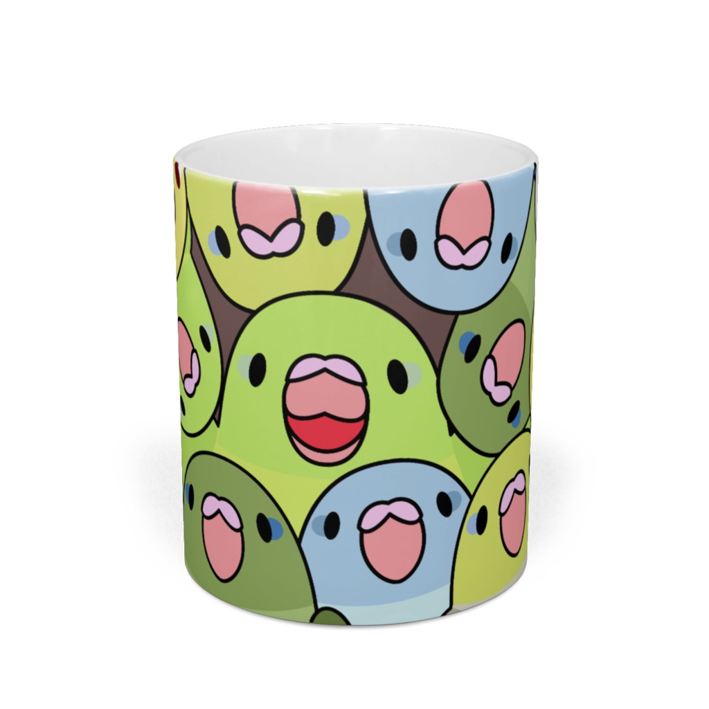 みっちりむっちり過密マメルリハさんマグ【まめるりはことり】