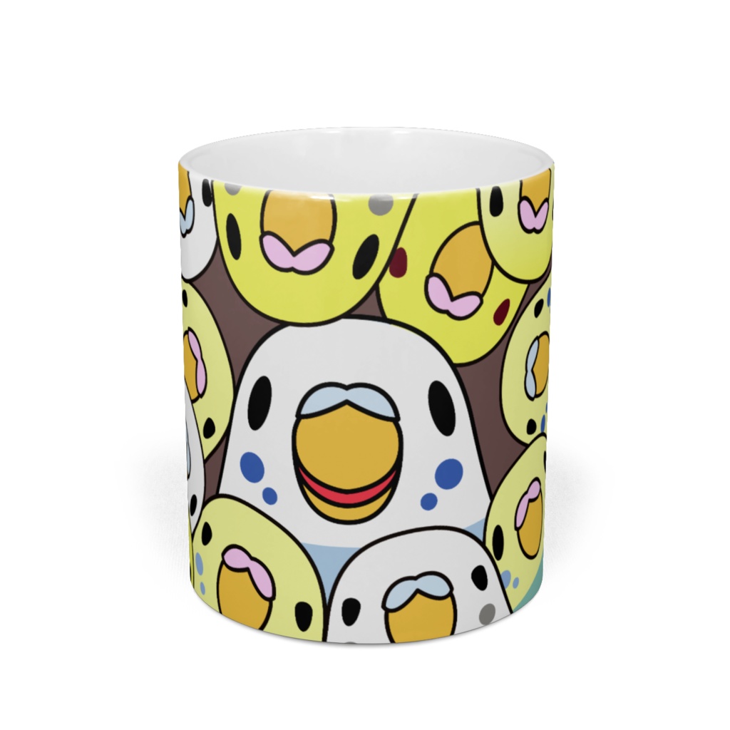 みっちりむっちり過密セキセイインコさんマグ【まめるりはことり】