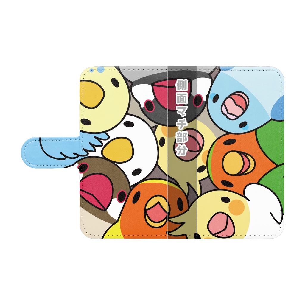 みっちりむっちり過密鳥まみれさん手帳型Androidケース【まめるりはことり】