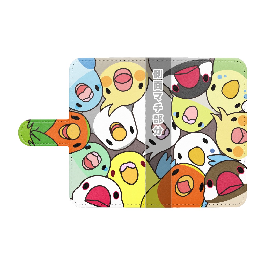 みっちりむっちり過密鳥まみれさん手帳型Androidケース【まめるりはことり】