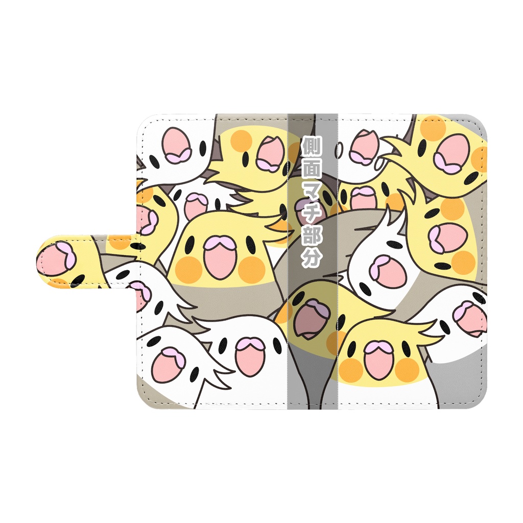 みっちりむっちり過密オカメインコさん手帳型Androidケース【まめるりはことり】