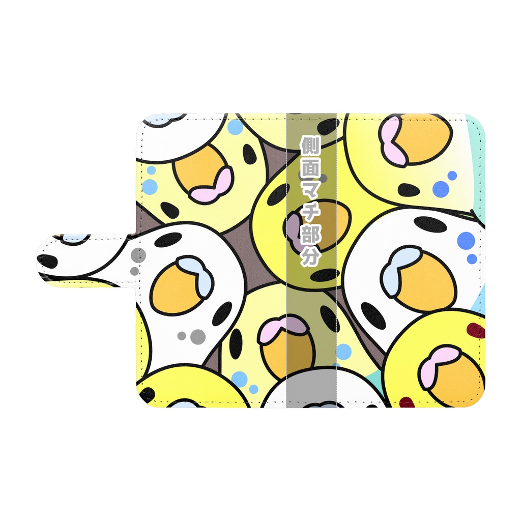みっちりむっちり過密セキセイインコさん手帳型Androidケース【まめるりはことり】