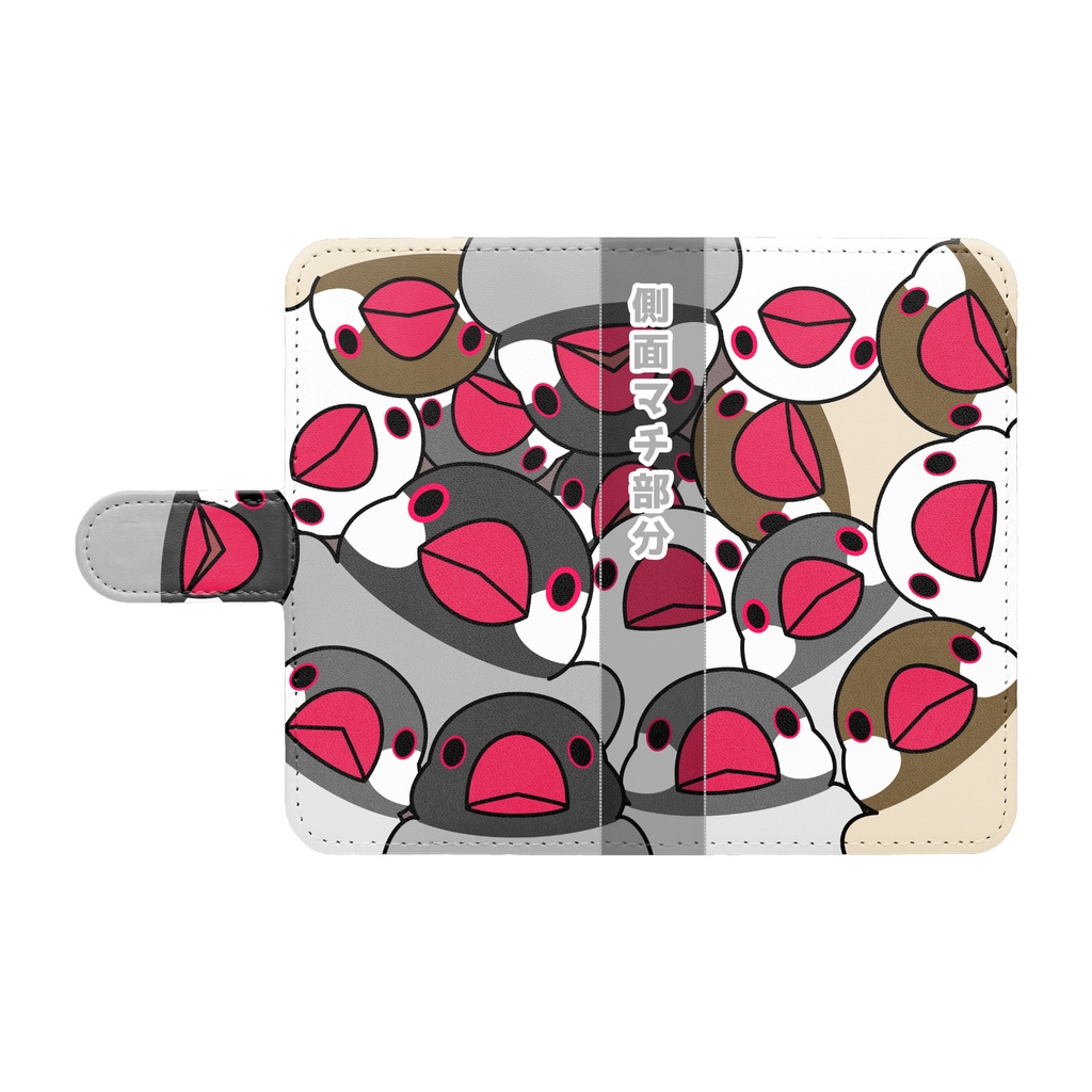 みっちりむっちり過密文鳥さん手帳型Androidケース【まめるりはことり】