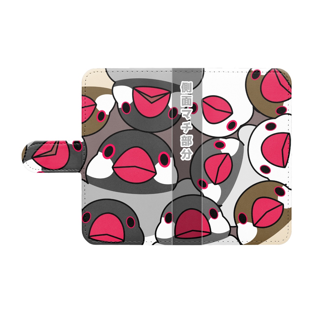 みっちりむっちり過密文鳥さん手帳型Androidケース【まめるりはことり】