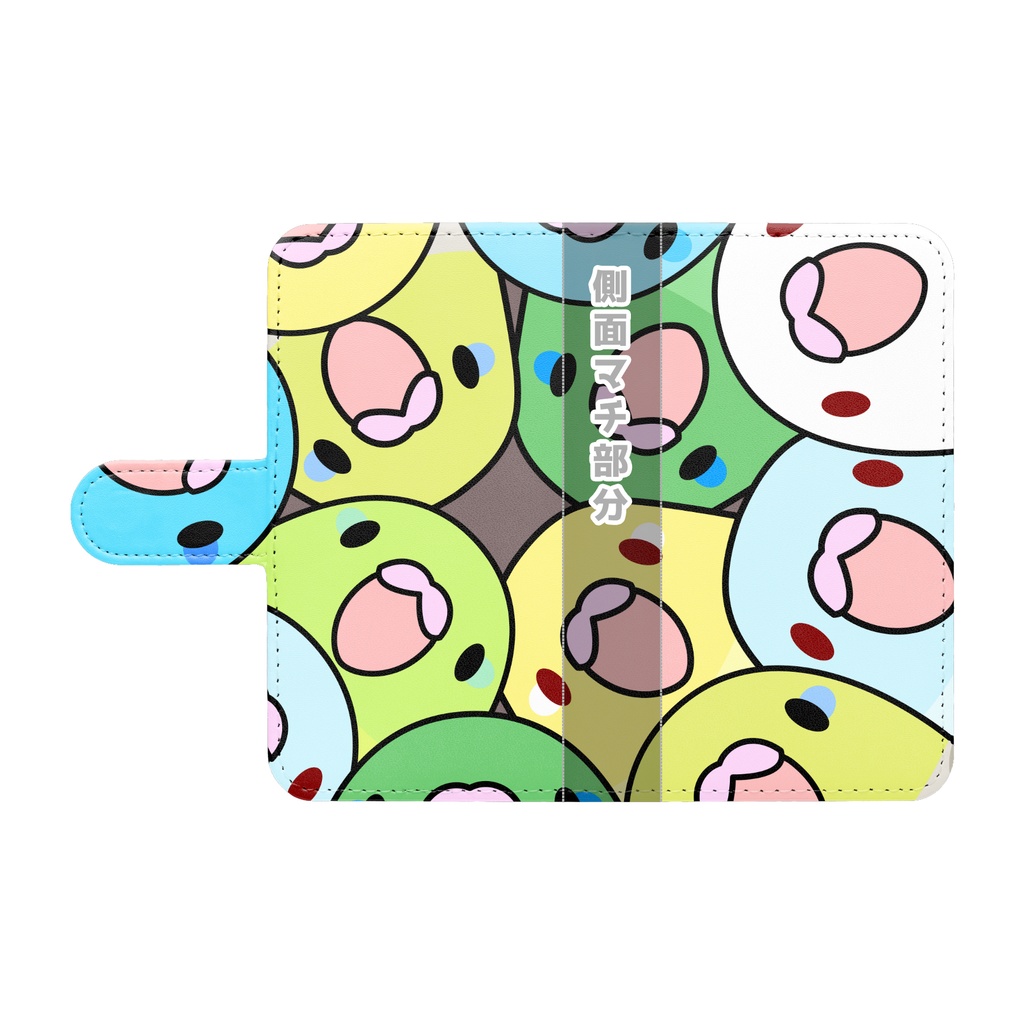 みっちりむっちり過密マメルリハさん手帳型Androidケース【まめるりはことり】