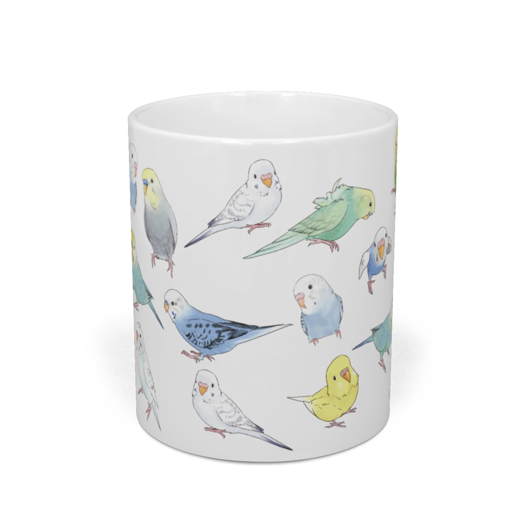 たくさんセキセイインコちゃんマグ【まめるりはことり】