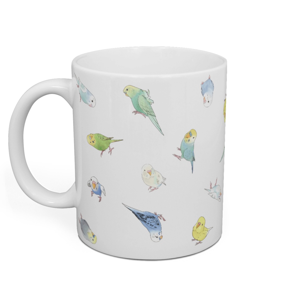 いっぱいセキセイインコちゃんマグ【まめるりはことり】