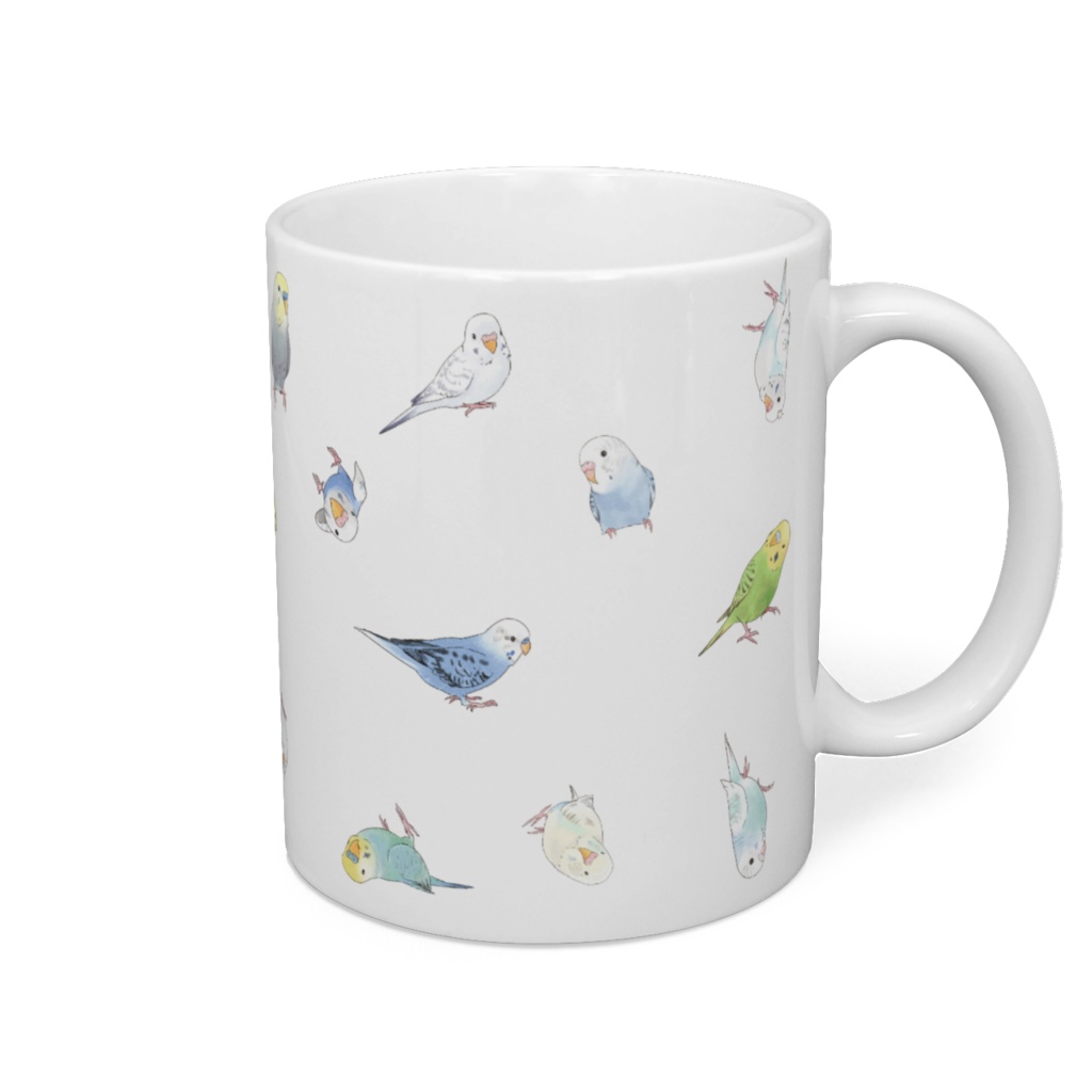 いっぱいセキセイインコちゃんマグ【まめるりはことり】
