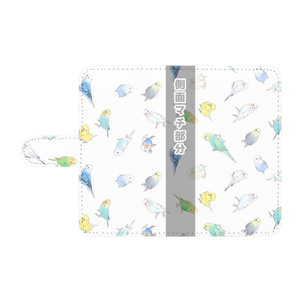 いっぱいセキセイインコちゃん手帳型Androidケース【まめるりはことり】