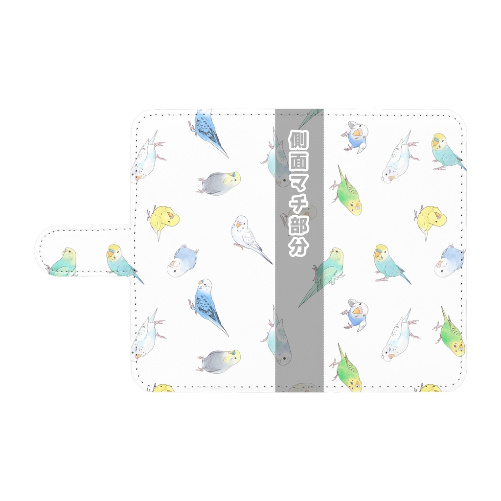 いっぱいセキセイインコちゃん手帳型Androidケース【まめるりはことり】