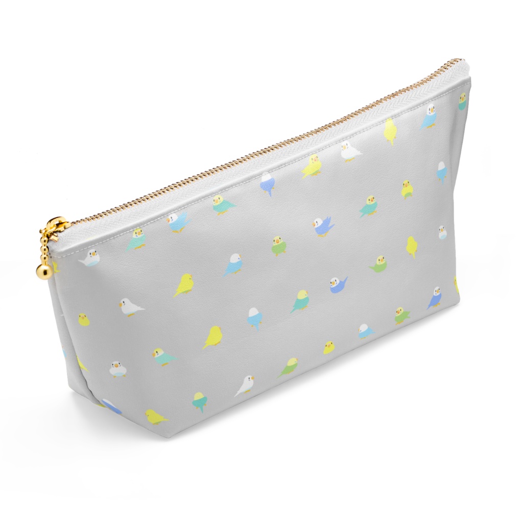 ちみまめセキセイインコちゃんポーチ【まめるりはことり】