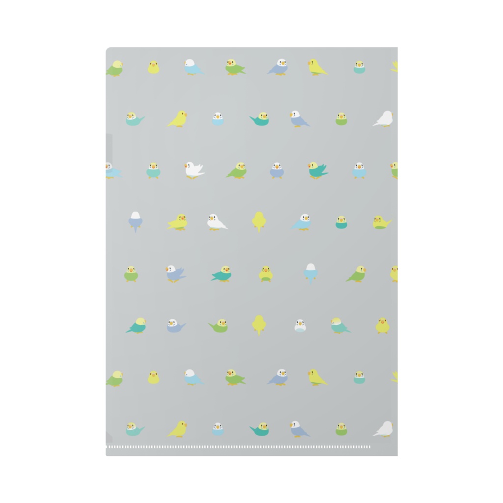 ちみまめセキセイインコちゃんクリアファイル【まめるりはことり】