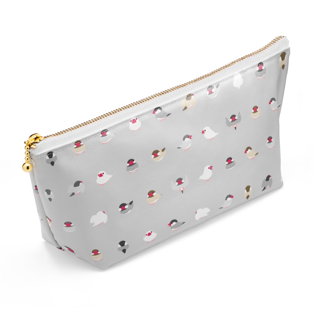 ちみまめ文鳥ちゃんポーチ【まめるりはことり】