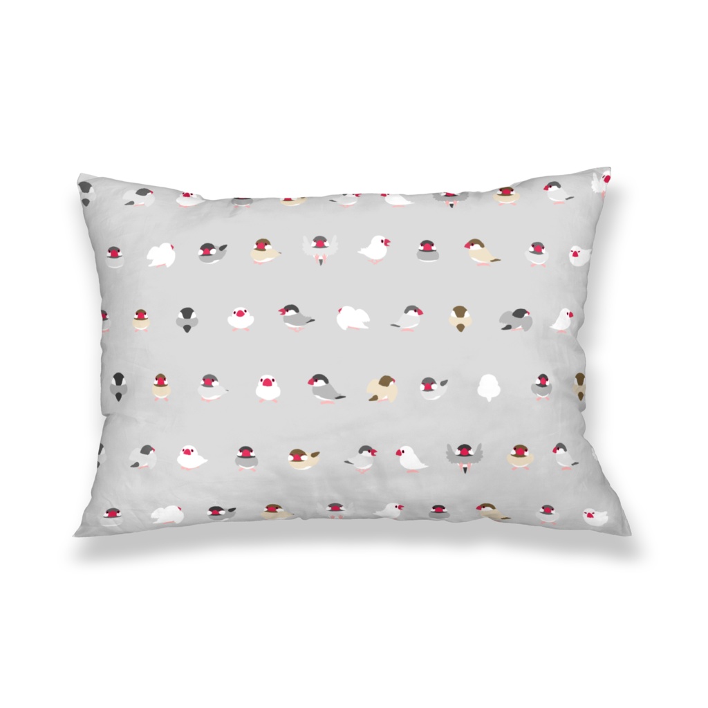 ちみまめ文鳥ちゃん枕カバー【まめるりはことり】