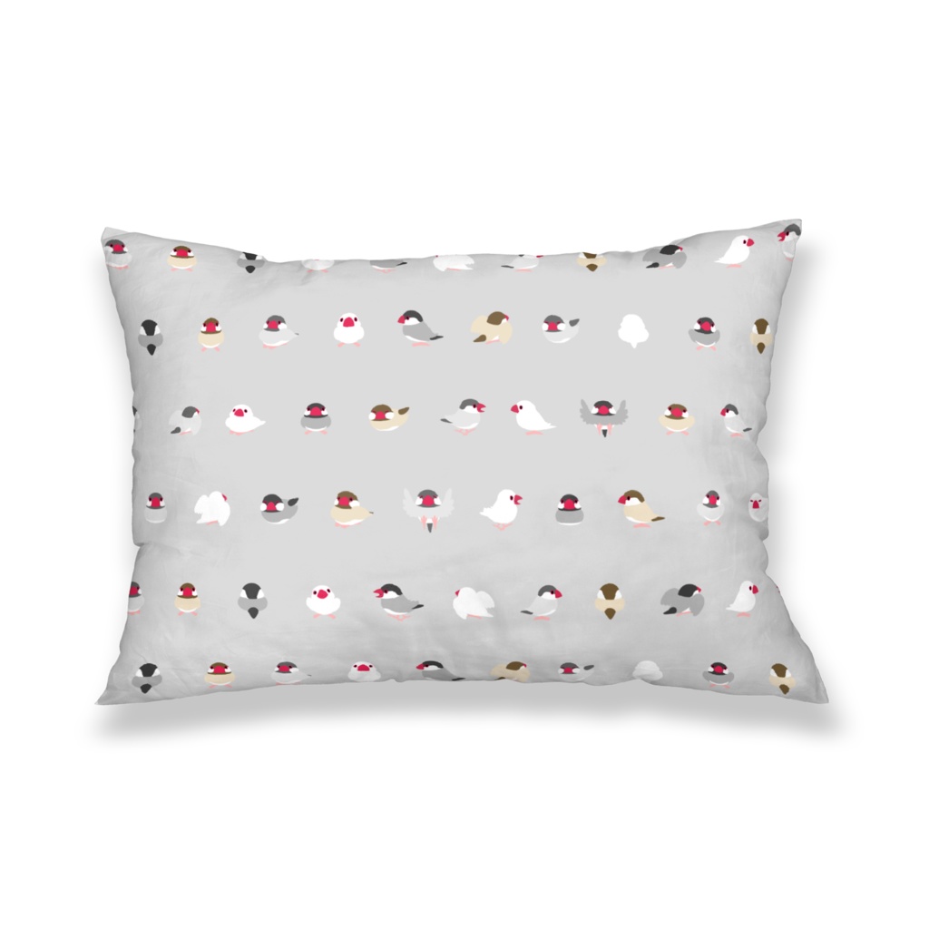 ちみまめ文鳥ちゃん枕カバー【まめるりはことり】