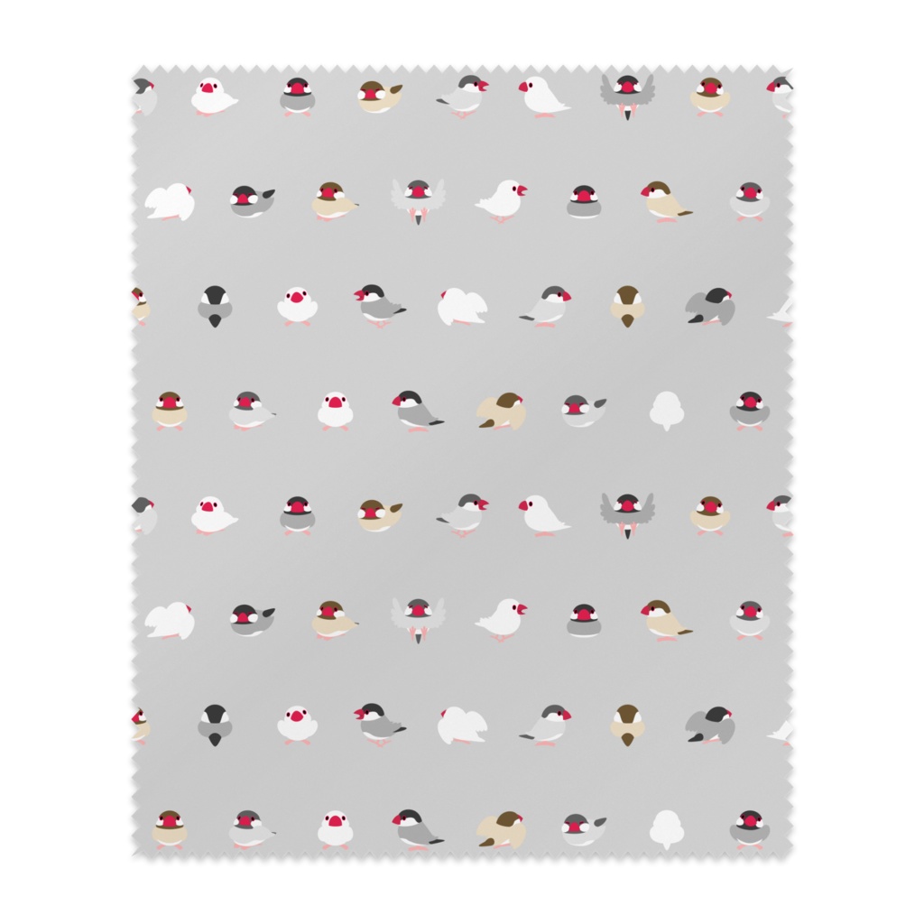 ちみまめ文鳥ちゃんメガネ拭き【まめるりはことり】