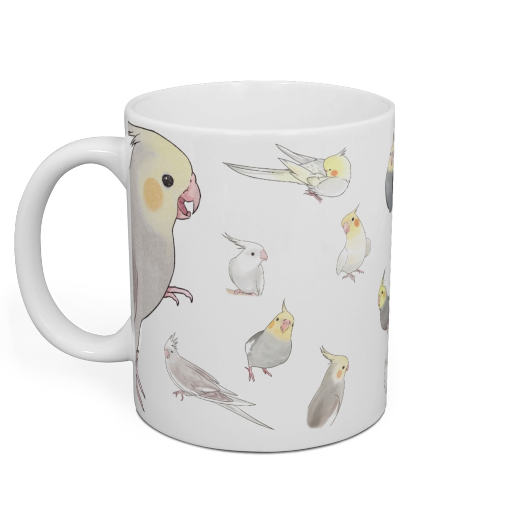 たっぷりオカメインコちゃんマグ【まめるりはことり】