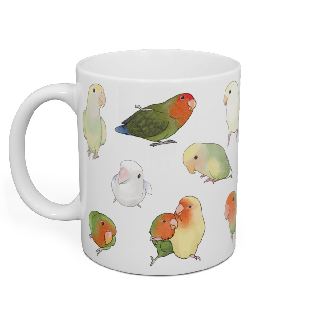 たっぷりラブバード(コザクラインコ・ボタンインコ)ちゃんマグ【まめるりはことり】