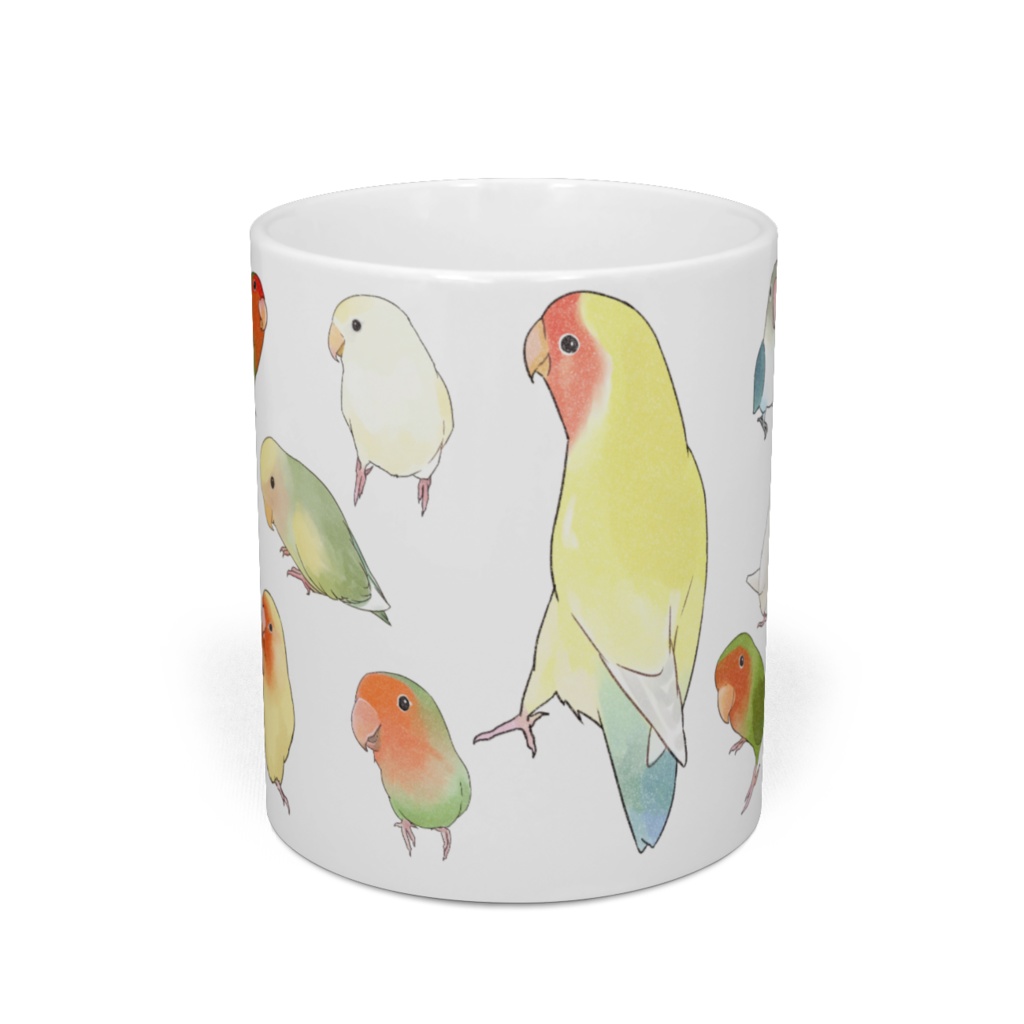 たっぷりラブバード(コザクラインコ・ボタンインコ)ちゃんマグ【まめるりはことり】
