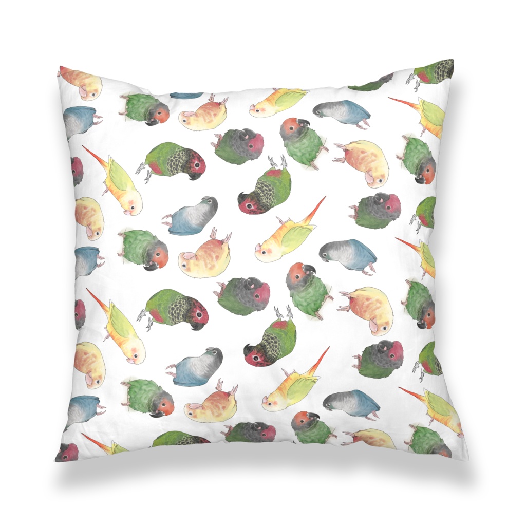 たっぷりウロコインコちゃんクッションカバー【まめるりはことり】