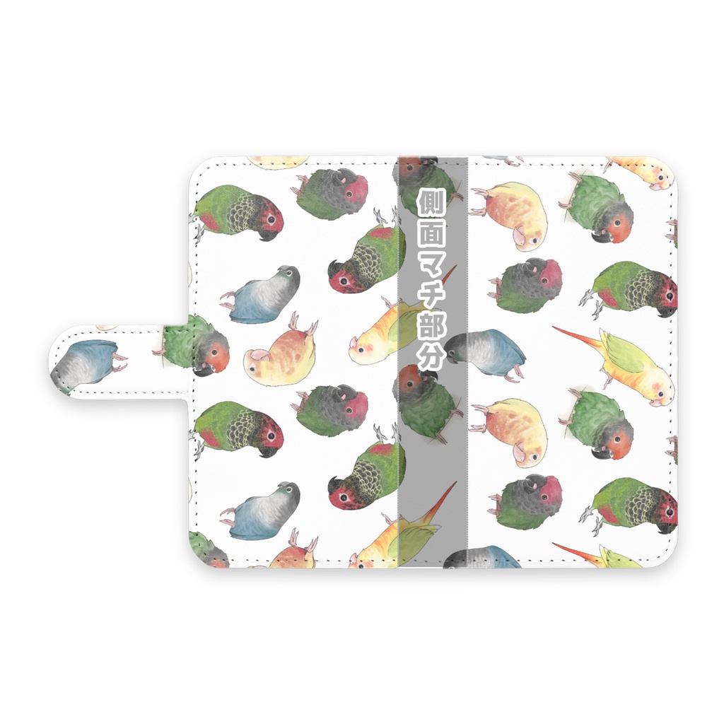 たっぷりウロコインコちゃん手帳型Androidケース【まめるりはことり】