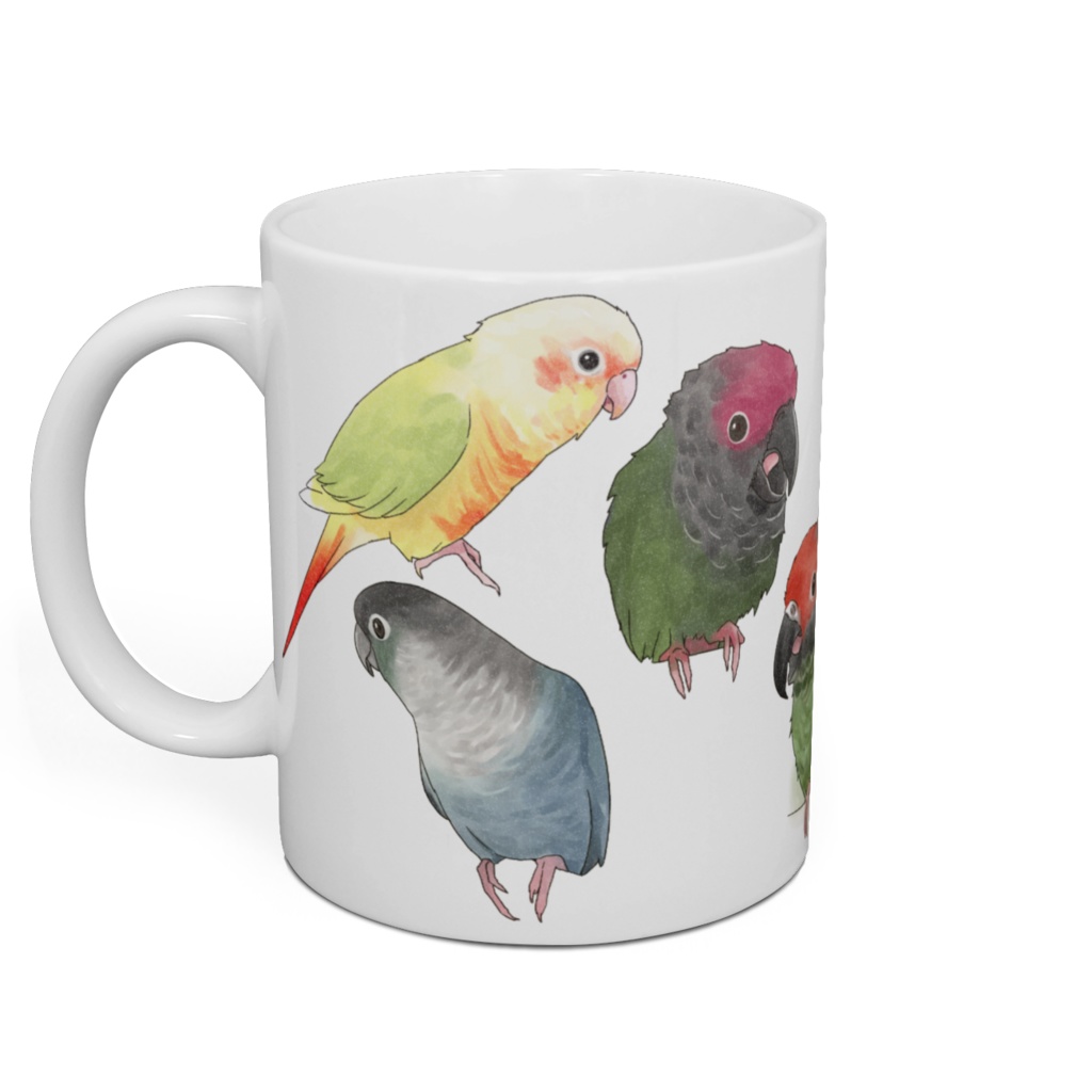 たっぷりウロコインコちゃんマグ【まめるりはことり】