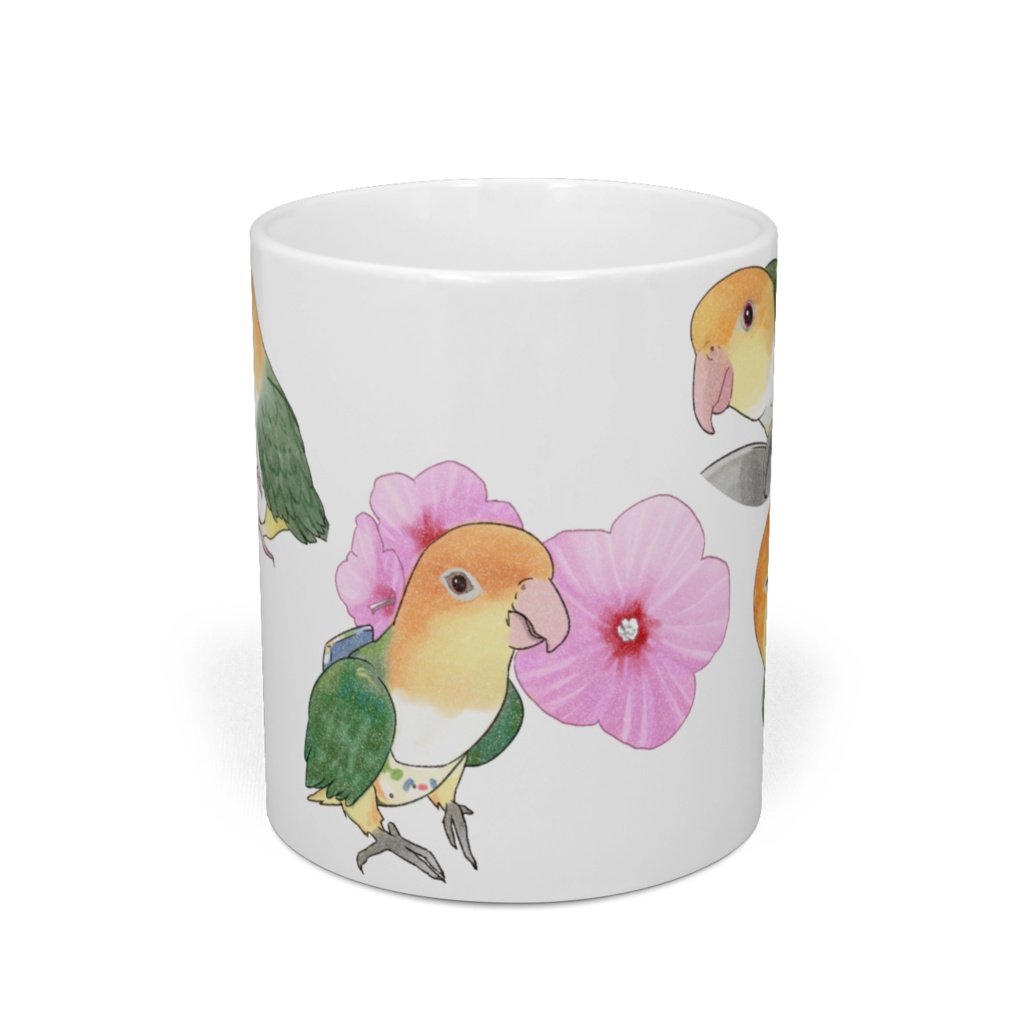 たっぷりシロハラインコちゃんマグ【まめるりはことり】