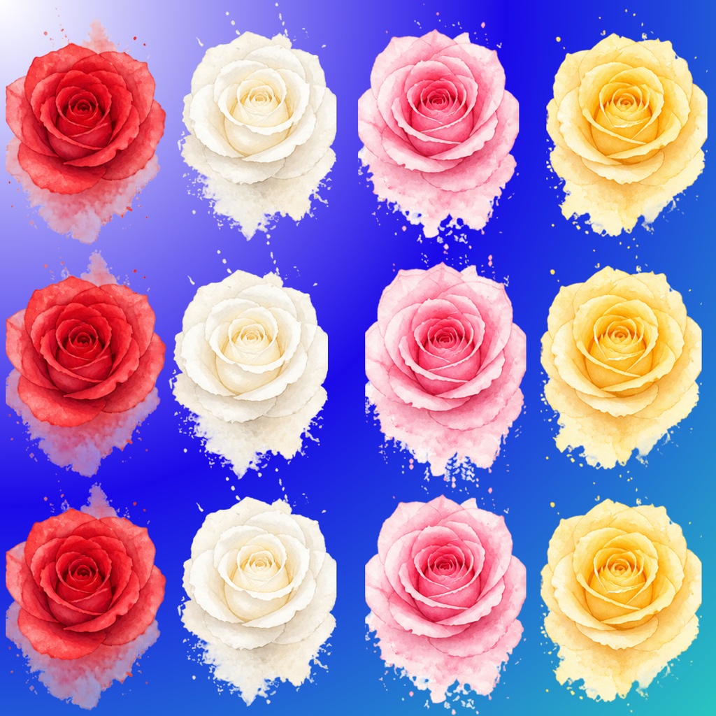 薔薇花ラッピング用BLUE