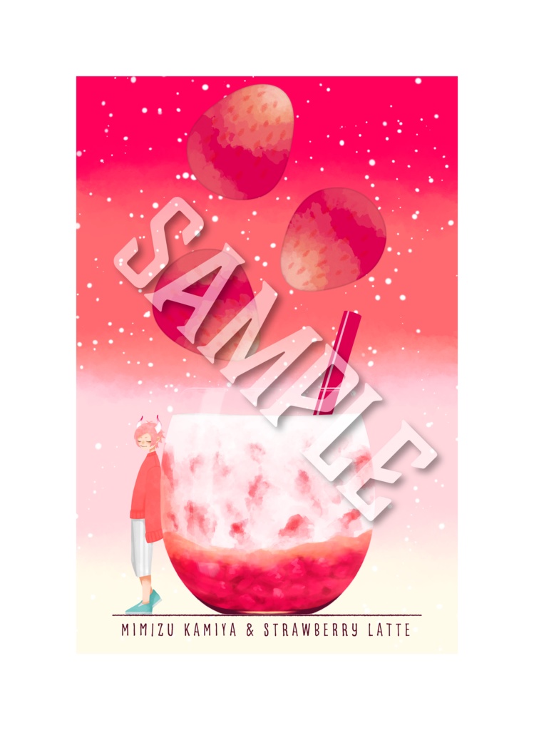 みみず イチゴミルク Tシャツ