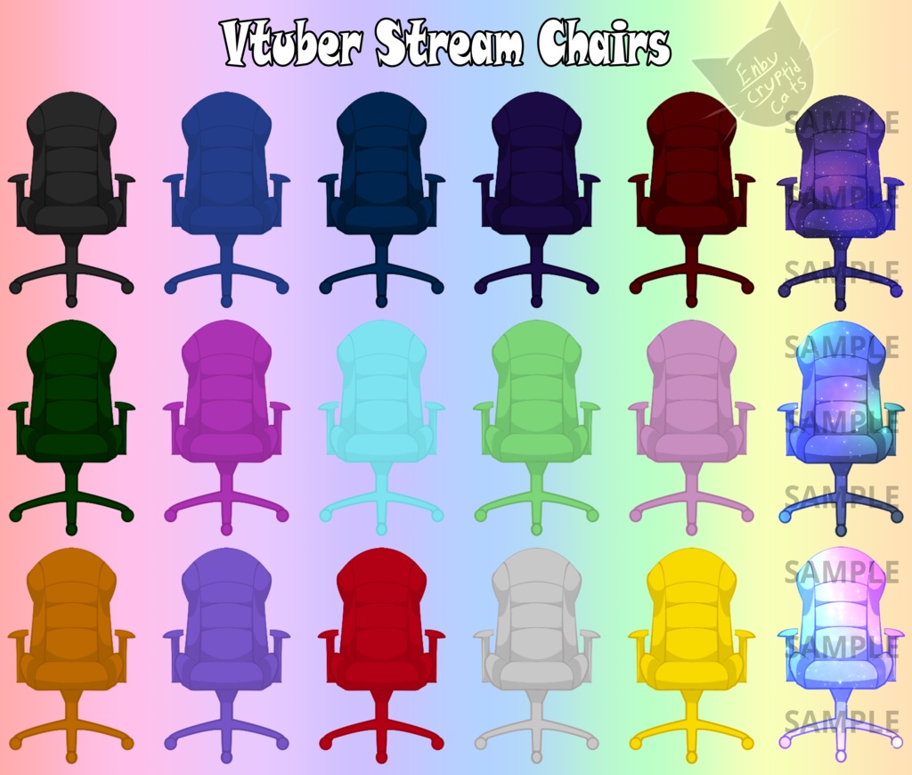 VTuber PNG Chairs ||Single Color and Galaxy Variants||