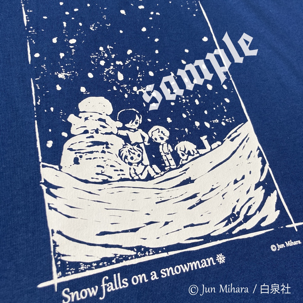 2026年新作!【受注生産・予約受付中】雪だるまに雪はふるTシャツ(インディゴ)