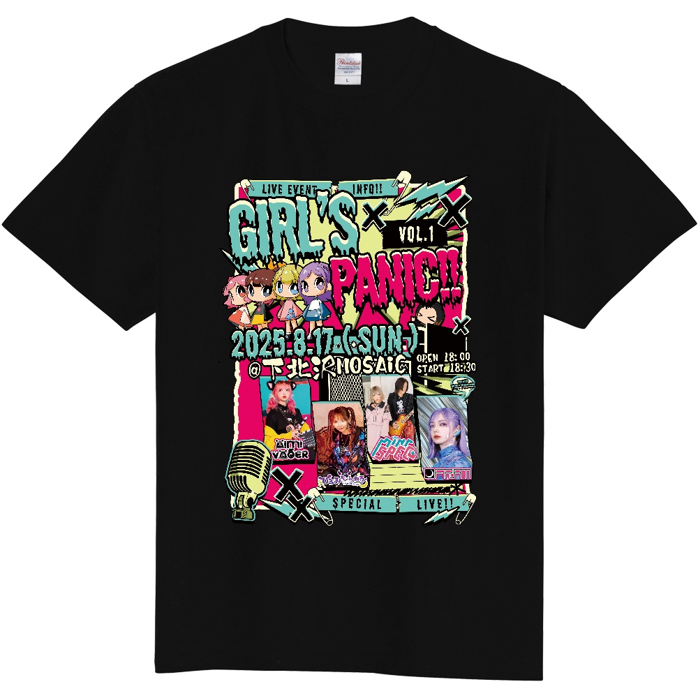 GIRL'S PANIC!! vol.1 オフィシャルTシャツ黒