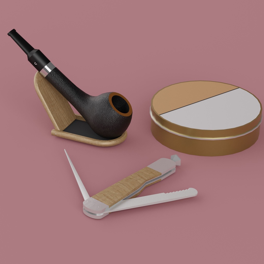 [3Dモデル]Smoking pipe set