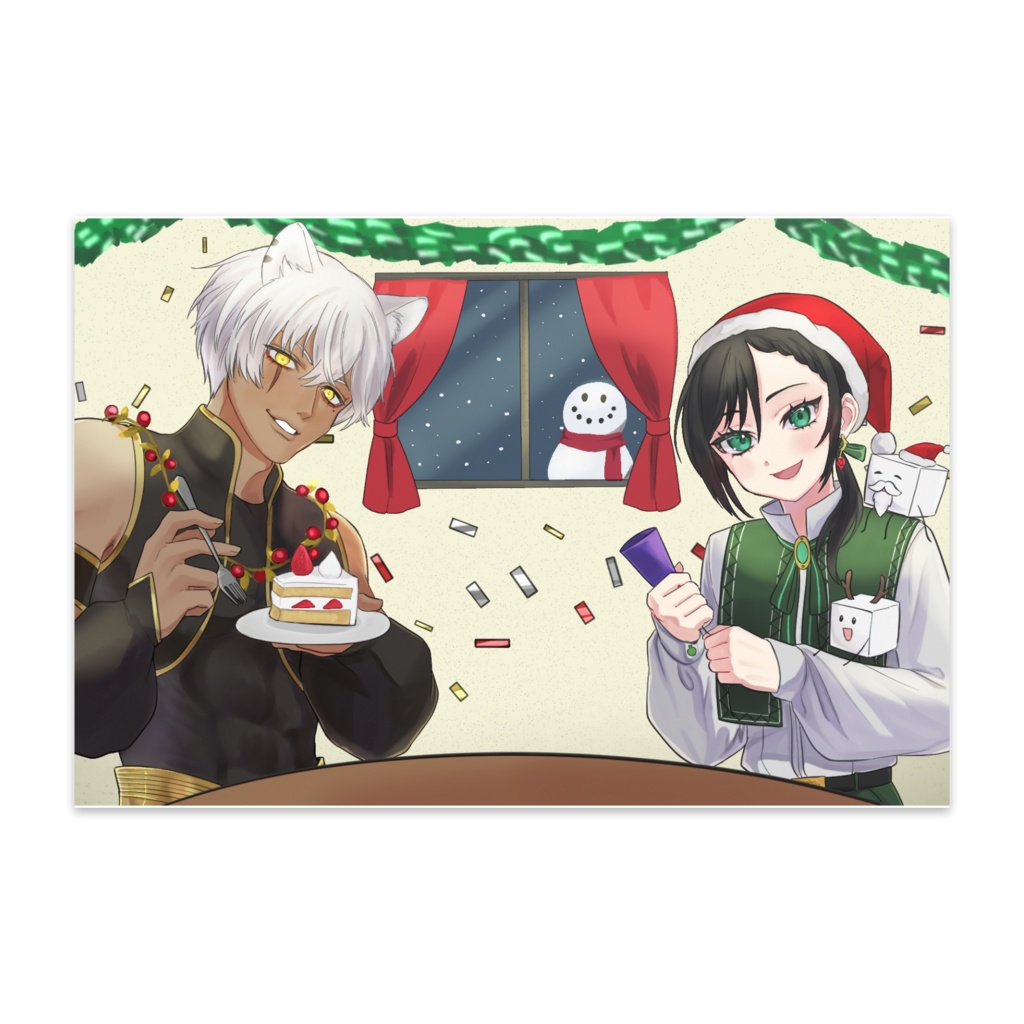 【クリスマス限定】ポストカード【真白野とうふ/レオーネ】
