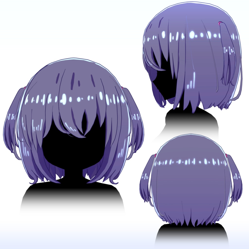 【3D髪型:星凪ゆらぎ対応】Short Hair Type 01 + Accessories